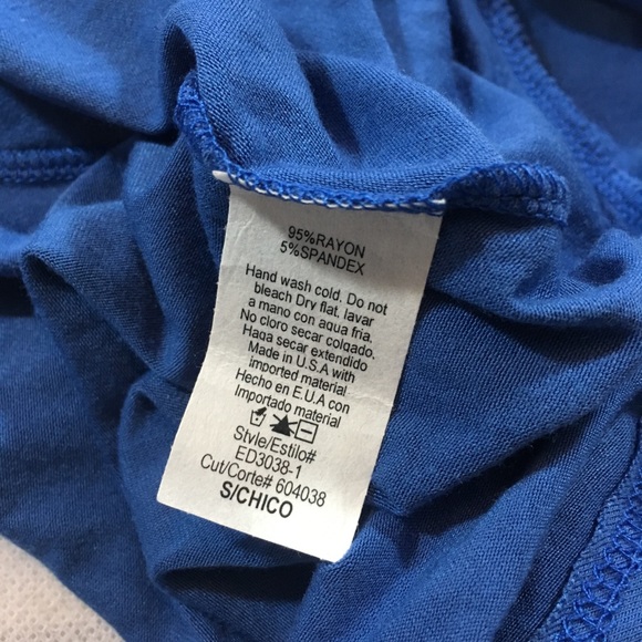 Easel Blue Embroidered Hem Dress - Picture 8 of 8